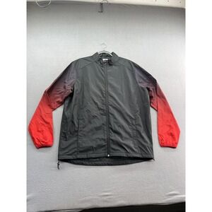NFL ATLANTA FALCONS Mens Windbreaker Jacket XL Black Red Ombre Sleeves Full Zip